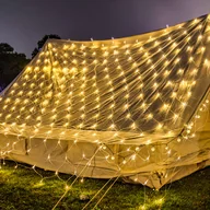 Oświetlenie świąteczne - SWANEW Lampki choinkowe LED Sznur lampek choinkowych Kurtyna lampek choinkowych Dekoracja zewnętrzna Lampki choinkowe 8 trybów IP44 ciepły biały 2x2M - miniaturka - grafika 1