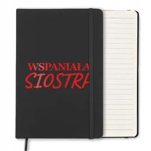 NOTES CZARNY A5 Z GUMKĄ W LINIE ORGINALNY PREZENT DLA SIOSTRY RED WZORY - Notesy i bloczki NOTES CZARNY A5 Z GUMKĄ W LINIE ORGINALNY PREZENT DLA SIOSTRY RED WZORY - Notesy i bloczki - miniaturka - grafika 1