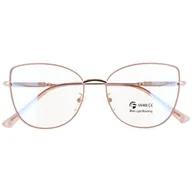 Okulary korekcyjne, oprawki, szkła - Okulary kocie do komputera damskie z filtrem BLUE Light zerówki 2576-4 - miniaturka - grafika 1