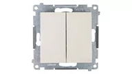 Wyłączniki światła i elektryczne - Kontakt Kontakt_Simon Przycisk podwójny zwierny bez piktogramu (moduł) 10AX. 250V. szybkozłącza krem DP2.01/41 - miniaturka - grafika 1