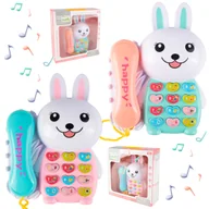 Zabawki interaktywne dla dzieci - Telefon Muzyczny Komórka Króliczek Edukacyjny Interaktywny - miniaturka - grafika 1