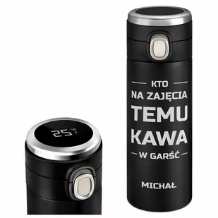 Kubek termiczny termos czarny z wyświetlaczem LED i grawerem dla - Kubki termiczne - miniaturka - grafika 1