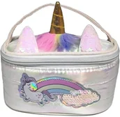 Kosmetyczki, organizery i kuferki - Kosmetyczka puff Jednorożec biała - miniaturka - grafika 1