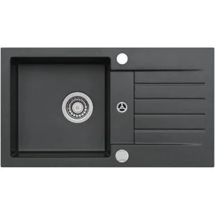 Genesis Amaro 130 zlewozmywak 75x42 cm granitowy czarny 9923391 - Zlewozmywaki - miniaturka - grafika 1