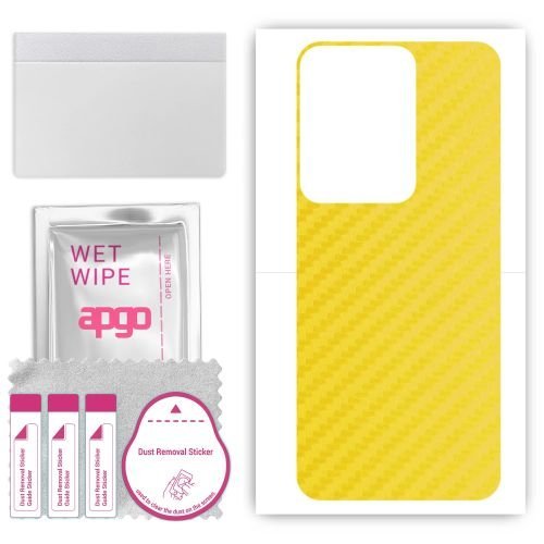 folia naklejka skórka strukturalna na TYŁ do Vivo Y12 V2317A - Carbon Żółty - apgo SKINS