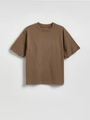 Koszulki dla chłopców - Reserved - Bawełniany t-shirt - brązowy - miniaturka - grafika 1