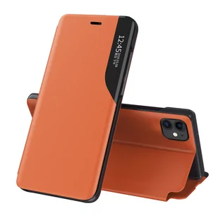 Hurtel Eco Leather View Case elegancki futerał etui z klapką i funkcją podstawki iPhone 13 Pro Max pomarańczowy - Etui i futerały do telefonów - miniaturka - grafika 1