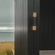 Lampy ogrodowe - Nordlux Kinkiet zewnętrzny Aludra Double Seaside, aluminium, czarny - miniaturka - grafika 1