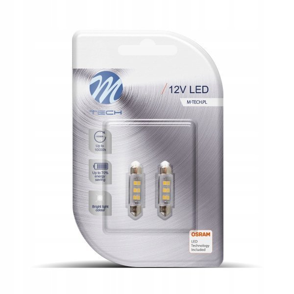 M-TECH Econo LB091W żarówki C5W zestaw 2szt. białe - 41mm 6xSMD2835
