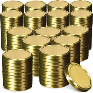 Metalowe wieczka do słoików Valsta 200 szt. 66mm złote - Pojemniki kuchenne - miniaturka - grafika 1