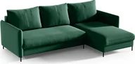 Narożniki - GUTTO Narożnik rozkładany BELLISSIMA zielona z funkcją spania, sofa welurowa welurowa z pojemnikiem na łóżko i miejscem do przechowywania - miniaturka - grafika 1
