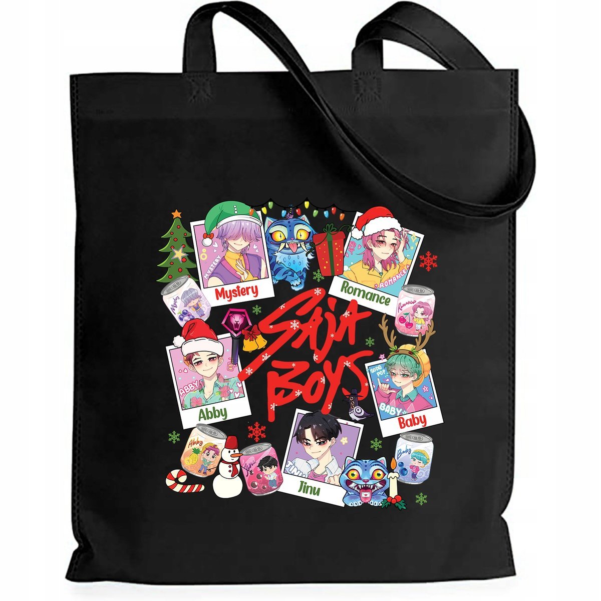 Torba Czarna Eko SAJA BOYS MERRY CHRISTMAS Prezent Na Mikołajki Pod Choinkę