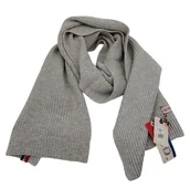 Apaszki i szaliki damskie - Szalik Tommy Hilfiger wełna jagnięca Szary - miniaturka - grafika 1