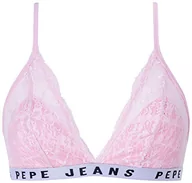 Biustonosze - Pepe Jeans Damski biustonosz koronkowy na całej długości C, różowy, M, różowy, M - miniaturka - grafika 1