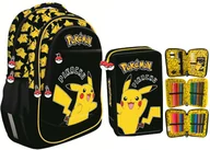Plecaki szkolne i tornistry - szkolny majewski plecak pokemon piórnik trzykomorowy wyposażony pikachu - miniaturka - grafika 1