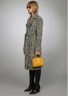 Płaszcze damskie - Wełniany płaszcz w kratkę - miniaturka - grafika 1