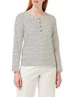 Koszule damskie - People Tree Karima damska koszula Henley w paski, granatowy, 40 - miniaturka - grafika 1