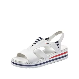 Rieker Sandały damskie V02Y5, White V02y5 80, 40 EU - Sandały damskie - miniaturka - grafika 1