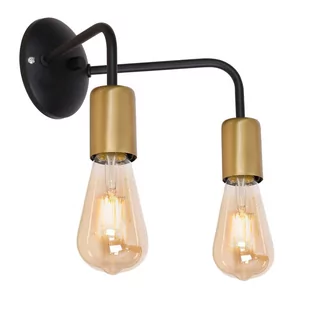 Luminex Brenda 1065 kinkiet lampa ścienna 2x60W E27 czarny/złoty - Lampy ścienne - miniaturka - grafika 1