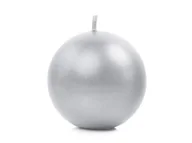 Świece - Świeca metalizowana Kula, srebrny, 6 cm, 10 sztuk - miniaturka - grafika 1