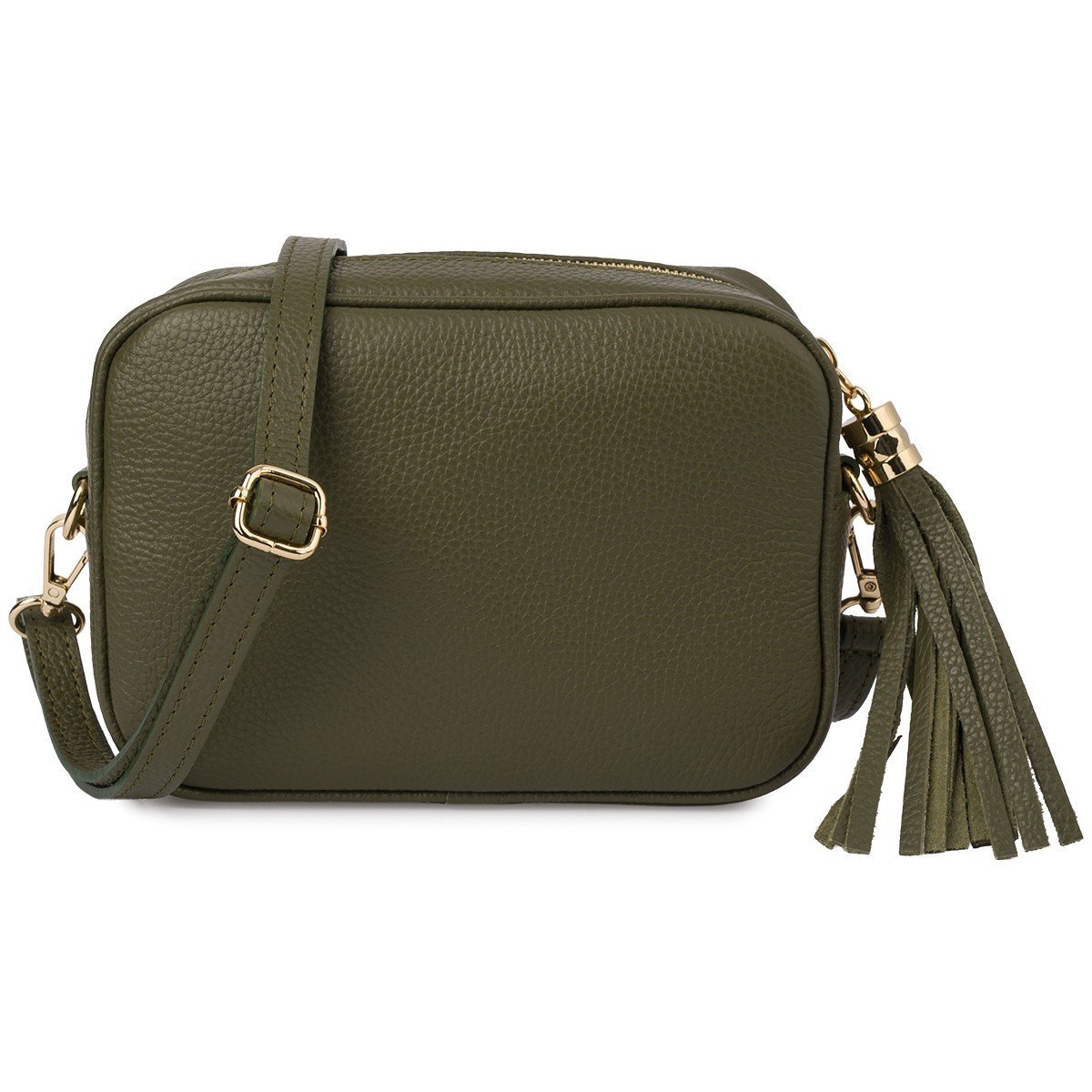 Torebka damska skórzana listonoszka z frędzlem skóra włoska na ramię