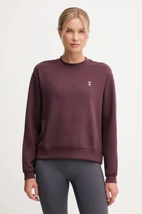 Hummel bluza do jogi damska kolor bordowy gładka 230489 - Bluzy damskie - miniaturka - grafika 1