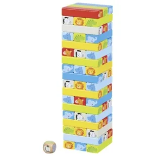 Wieża do układania typu Jenga z motywami zwierząt Goki - Gry planszowe - miniaturka - grafika 1