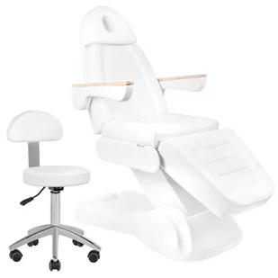 Fotel kosmetyczny Activeshop Lux 273B, biały + taboret 304, biały - Fotele kosmetyczne - miniaturka - grafika 1