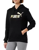 Bluzy damskie - PUMA Damska bluza z kapturem Ess+ metaliczne logo Fl Sweat - miniaturka - grafika 1