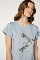 Koszulki i topy damskie - T-shirt z efektem sprania - Monnari - miniaturka - grafika 1