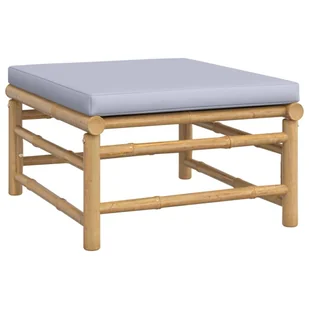 12-cz. zestaw mebli do ogrodu, jasnoszare poduszki, bambus vidaXL - Meble ogrodowe - miniaturka - grafika 7