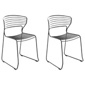 Fotele i krzesła ogrodowe - BELIANI Zestaw 2 krzeseł ogrodowych PISTOIA Metal Czarny - miniaturka - grafika 1