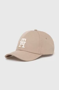 Tommy Hilfiger czapka z daszkiem bawełniana kolor beżowy z aplikacją AM0AM12541 - Czapki męskie - miniaturka - grafika 1