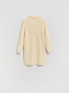 Reserved - Dzianinowa sukienka w paski - złamana biel - Swetry dla dziewczynek - miniaturka - grafika 1