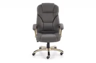 Fotele i krzesła biurowe - Wygodny fotel do biurka obrotowy z ekoskóry szary VIATI - miniaturka - grafika 1