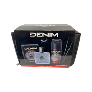 Zestawy perfum męskich - Denim Zestaw prezentowy BLACK, woda po goleniu 100 ml + dezodorant 150 ml + kosmetyczka - miniaturka - grafika 1