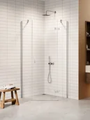 Kabiny prysznicowe - Kabina prysznicowa pięciokątna prawa drzwi uchylne kolor chrom 90x90 cm K-3688 New Trendy Nesta Chrome - miniaturka - grafika 1