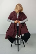 Apaszki i szaliki damskie - Szal Wełniany MANUL Bordowy- duży lekki pluszowy szalik 100% Merino RWS - miniaturka - grafika 1