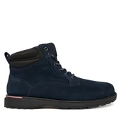 Botki męskie - Trzewiki Tommy Hilfiger Corporate W FM0FM05605 Granatowy - miniaturka - grafika 1