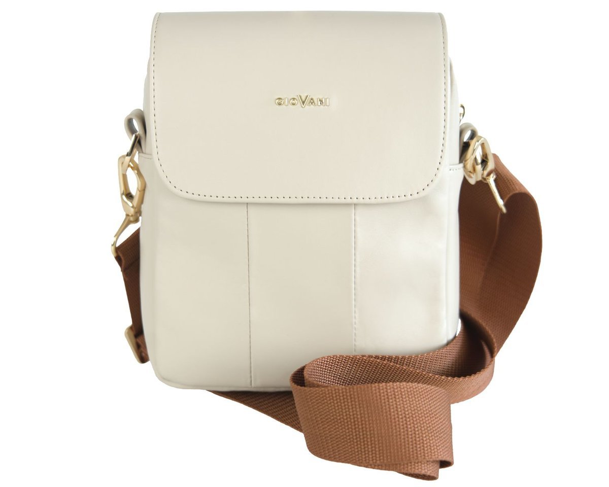 Mała listonoszka z logowanym paskiem Sybil marki Giovani Beż