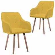 Krzesła - vidaXL Krzesła stołowe, 2 szt., musztardowe, tapicerowane tkaniną - miniaturka - grafika 1