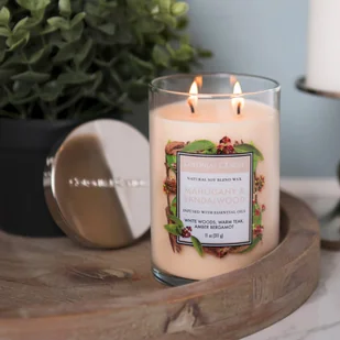 Świeca zapachowa sojowa w szkle typu tumbler Colonial Candle Classic 311 g - Mahoń Drzewo sandałowe - Świece - miniaturka - grafika 1