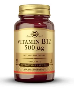 Solgar Witamina B12, 500 mcg, 50 kapsułek roślinnych - Witaminy i minerały - miniaturka - grafika 1