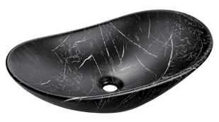 Elior Czarna marmurkowa ceramiczna umywalka wolnostojąca B7-F22 - Umywalki Elior Czarna marmurkowa ceramiczna umywalka wolnostojąca B7-F22 - Umywalki - miniaturka - grafika 1