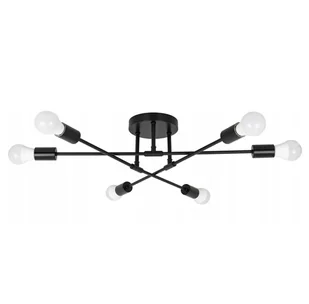 Lampa Sufitowa Wisząca Led Loft Żyrandol Retro Modern E27 x6 Czarna ZD74N - Lampy sufitowe - miniaturka - grafika 1