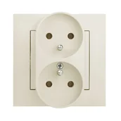 Wyłączniki światła i elektryczne - LEDart ELEKTRO - PLAST podwójne 2 x 2P + Z CARLA kremowy ELEKTRO - PLAST - miniaturka - grafika 1