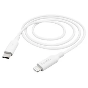 Kabel HAMA Ładujący/data MFI USB-C - Lightning 1m Biały - Kable - miniaturka - grafika 1