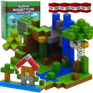 Klocki - KLOCKI MAGNETYCZNE KONSTRUKCYJNE PIXELE MINECRAFT 3D KOSTKI SZEŚCIANY + 6 LUDZIKÓW ZESTAW 212SZT XXL - miniaturka - grafika 1