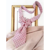 Naszyjniki - Kokardowy naszyjnik w odcieniach czerwieni, jedwab - miniaturka - grafika 1