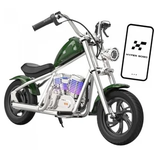 Cruiser 12 Plus Motocykl elektryczny z aplikacją - zielony Hyper Gogo - Pojazdy elektryczne dla dzieci - miniaturka - grafika 1